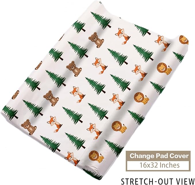 Custom Name Crib Bedding Set - Animal Theme, Personalized Nursery Bedding 3-Piece Set– Soft Blanket, Fitted Sheet, Changing Pad Cover – for Newborns Boys Girls Nursery Gifts-CubbioJoy