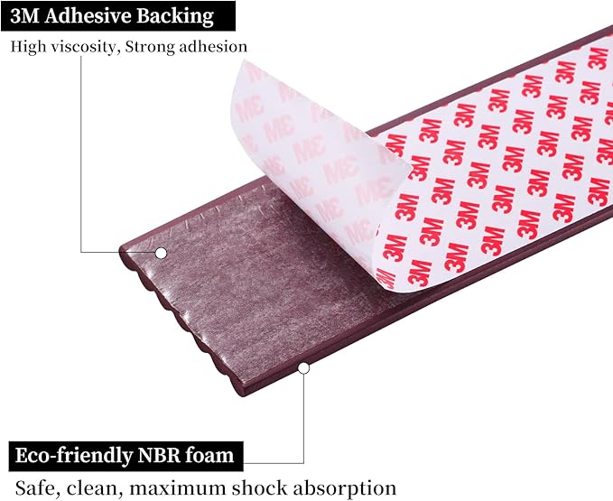 Corner Protector for Baby, Widen Edge Protector with Adhesive Backing, Baby Proofing Edge Corner Protect Self Adhesive Furniture Guard Bumper for Table, Desk, Fireplace (Dark Brown, 6.6ft)-CubbioJoy