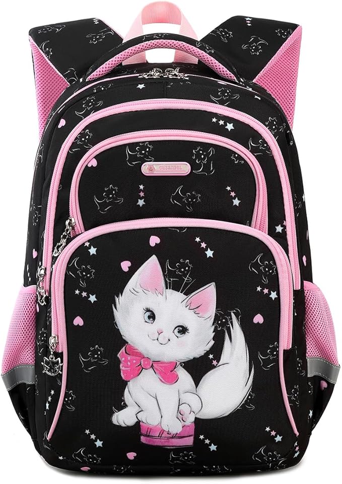 Cusangel Backpack for Girls Boys School Bookbags Kindergarten Elementary Lightweight Waterproof Multifunctional Large Capacity for Backpack (16 inch cat Fun Prints)-CubbioJoy