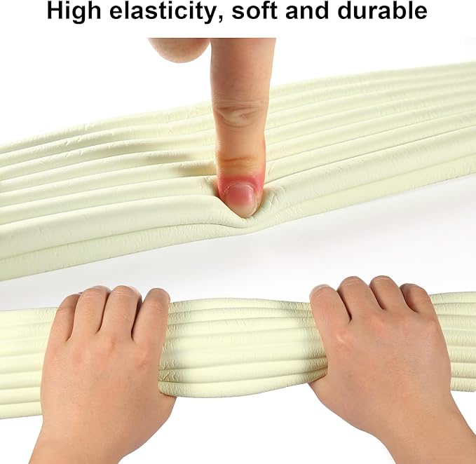 Baby Proofing Edge Corner Protector,16.4 ft Edge Guards Padding with 3M Adhesive, Extra-Wide Soft Rubber Foam Padding, Furniture,Sharp Edge Safety Corner Edge Bumper Guard- Cream-CubbioJoy