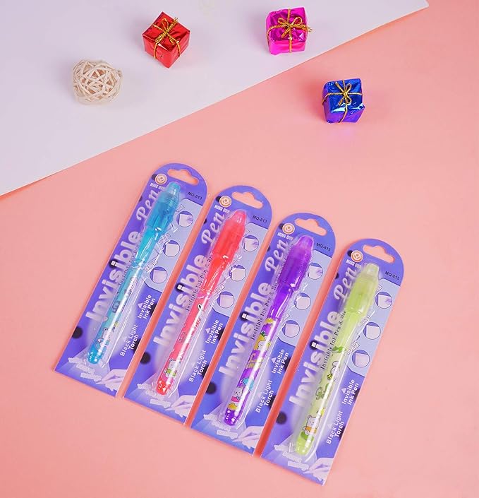 Invisible Ink Pen 24Pcs Spy Pen with UV Light Magic Marker Kid Pens for Secret Message and Birthday Party,Writing Secret Message for Easter Day Halloween Christmas Party Bag Gift-CubbioJoy