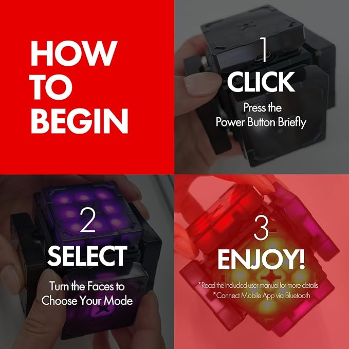 Connect | AI Robot Cube & Smart Cube, Self Scrambling STEM Cube with 10 Puzzle Types | Self Solving Speed Cube, Plays Music | Great X-Mars Experience for Kids, Teens & Adults.-CubbioJoy