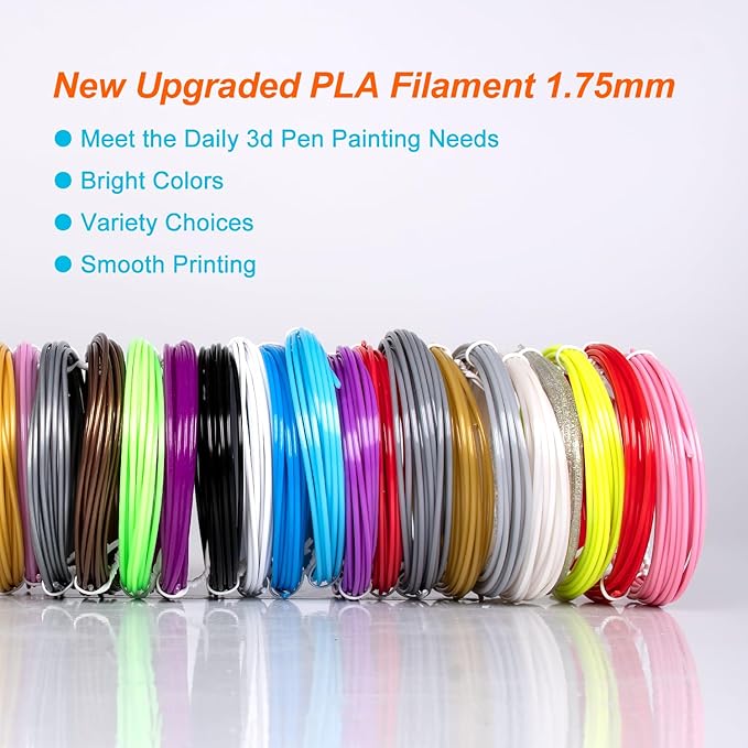 28 Colors 3D Pen Filament Refills Compatible with SCRIB3D MYNT3D PIKA3D 3D Pen for KidsPer Color 10 Feet 1.75mm PLA 3D Printing Pen Filament Refills, NOT FIT 3Doodler Start Pen-CubbioJoy