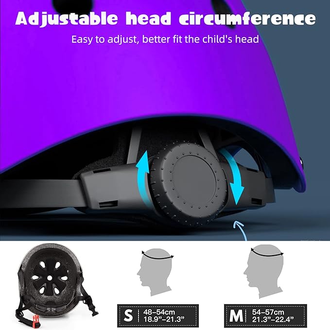Kids Bike Helmet Set Adjustable for Children, Boys, Girls and Teenagers Aged 3-8 Years Includes Elbow, Knee, Wrist Guards Children's Helmet Protection Set for Bikes SkateboardsRollerskates-CubbioJoy