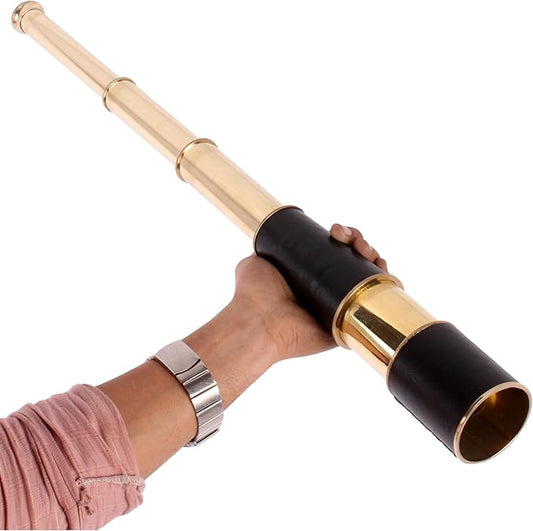 24" Handheld Nautical Brass Telescope with Wooden Box - Pirate Collectibles.-CubbioJoy