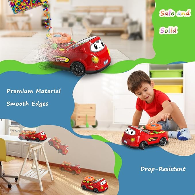 2-in-1 Toddler RC Car & Steering Wheel Toy with Music | Interactive Simulation Driving Adventure Toy for 18+ Months Baby Learning | Gift for 1.5+ Years Old Boys Girls-CubbioJoy