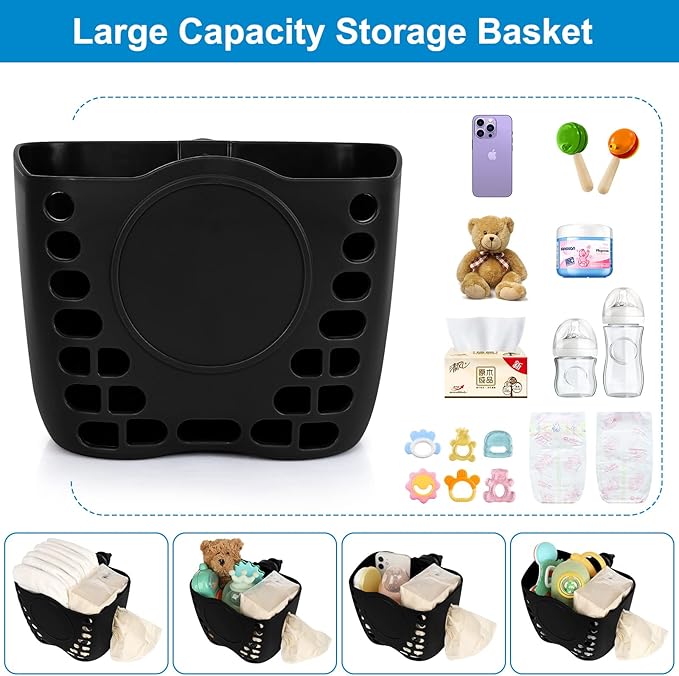 Accmor Stroller Cup Holder Basket, Universal Cup Holder, Bike Bottle Holder, 360° Rotatable Large Caliber Drinks Holder for Stroller, Bike, Wheelchair, Walker-CubbioJoy