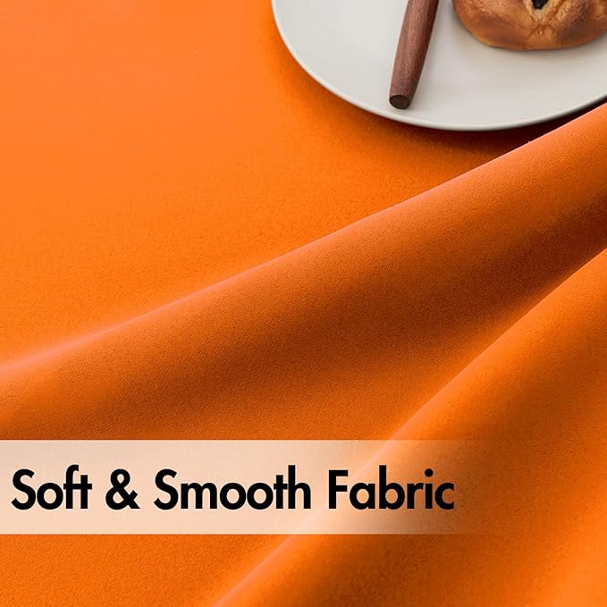 ANRODUO Back Tab Blackout Curtains for Bedroom Living Room, Rod Pocket Pinch Pleated Thermal Insulated Room Darkening Curtains 90 Inches Long 2 Panels, Orange, 42 x 90 Inch-CubbioJoy