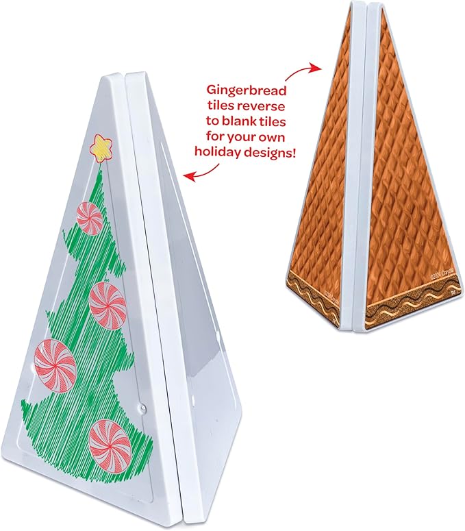 CreateOn Crayola Holiday Gingerbread House Magnetic Tiles, Magnetic Kids Building Toys, Educational Stem Toys for Ages 3+, 24-Piece Set-CubbioJoy