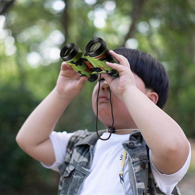Deekin 16 Toy Binoculars for Kids with Neck String Learning Novelty Binocular Bulk Jungle Safari Hunting Party Favor for Explorer Gifts Bird Watching Camping Hunting, 4.3 x 4.1 Inch(Camouflage)-CubbioJoy