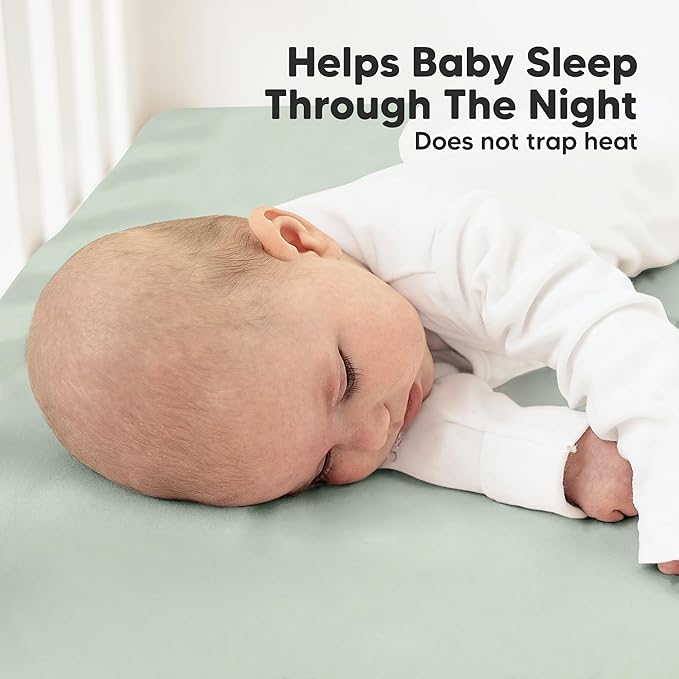 KeaBabies 2-Pack Organic Crib Sheets for Boys, Girls - 52x28 Fitted Crib Mattress Sheet Neutral, Breathable Jersey Cotton Cover for Baby Bed, Toddler Mattress, Soft & Cute Prints (Sage)-CubbioJoy