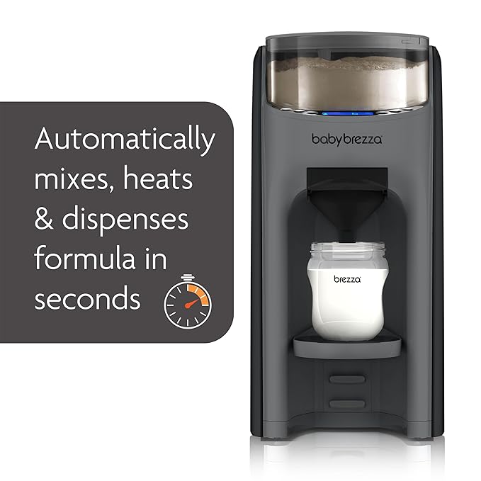 Baby Brezza New and Improved Formula Pro Advanced Formula Dispenser Machine - Automatically Mix a Warm Formula Bottle Instantly - Easily Make Bottle with Automatic Powder Blending, Charcoal-CubbioJoy