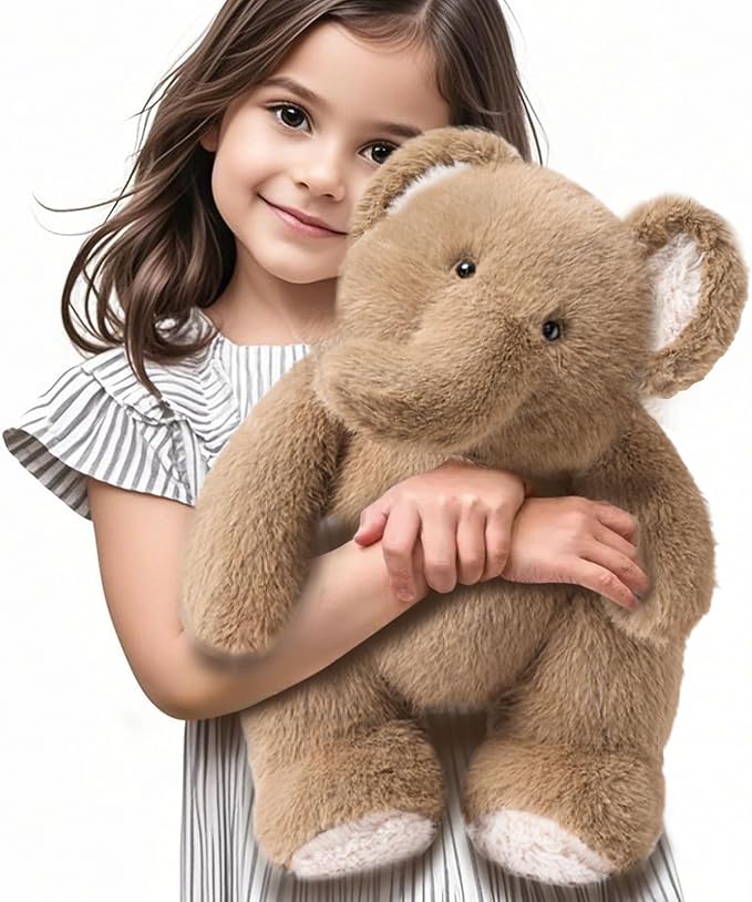 iPlay, iLearn Elephant Stuffed Animal, Soft Baby Plush Elephant Toy, Infant 18" Big Cute Fluffy Animal Toy, Ultra Soft Nursery Bedtime Huggable Birthday Gifts for Toddlers Girls Boys Kids Age 0 and up-CubbioJoy
