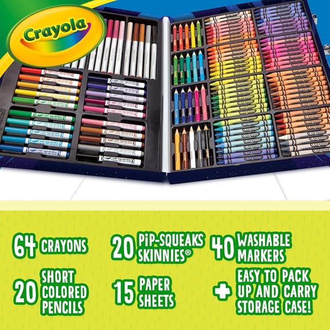 Crayola Inspiration Art Case Coloring Set, 140pc Space Theme – Art Kit for Kids, Crayons, Markers, Pencils, Gift for Boys & Girls, Ages 5, 6, 7, 8 [Amazon Exclusive]-CubbioJoy