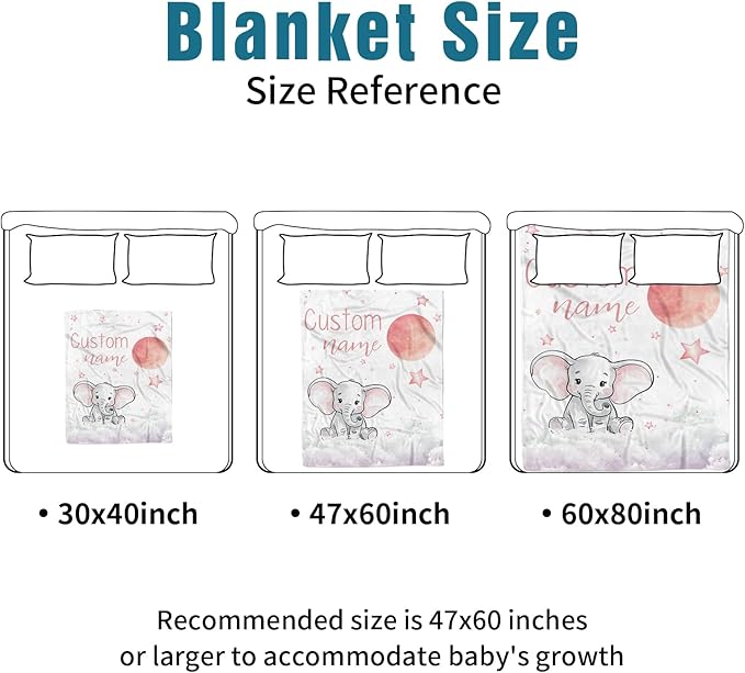 Custom Name Crib Bedding Set - Starry Sky Elephant Design, Personalized Baby Nursery Bedding 3-Piece Set– Soft Blanket, Fitted Sheet, Changing Pad Cover – for Newborns Girls Nursery Gifts-CubbioJoy