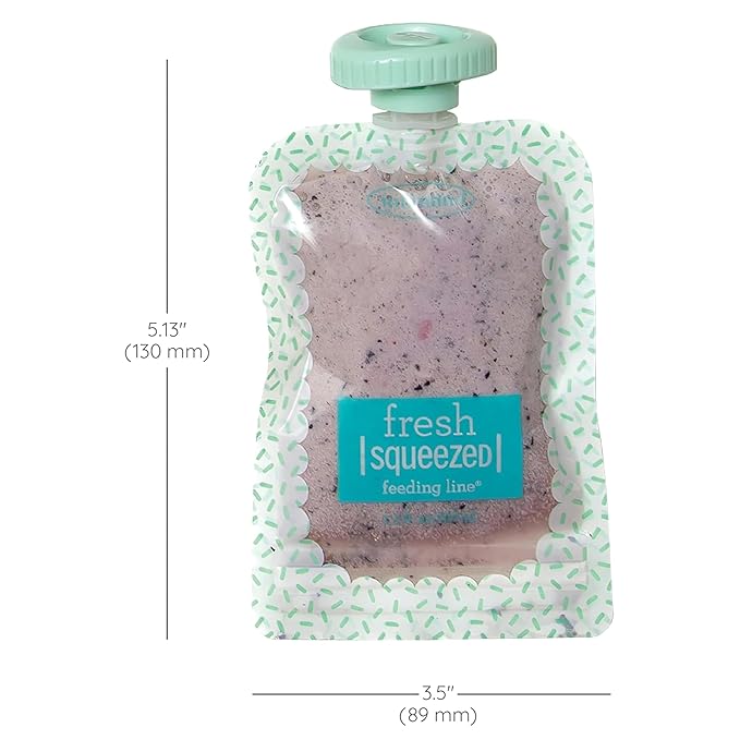 Infantino Reusable Squeeze Pouches for Homemade Baby Food, 3.5 oz, Pack of 25 - BPA, PVC, and Phthalate-Free, Freezer-Safe, with Clear Window and Labeling Space-CubbioJoy