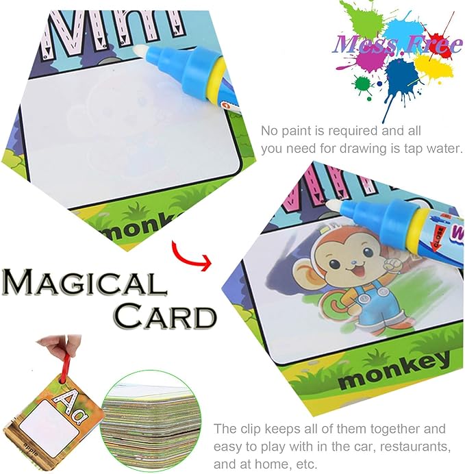 Coolplay A-Z 26 Alphabet Water Cards, Children Drawing Card for Kids Educational Toys for Travel-CubbioJoy