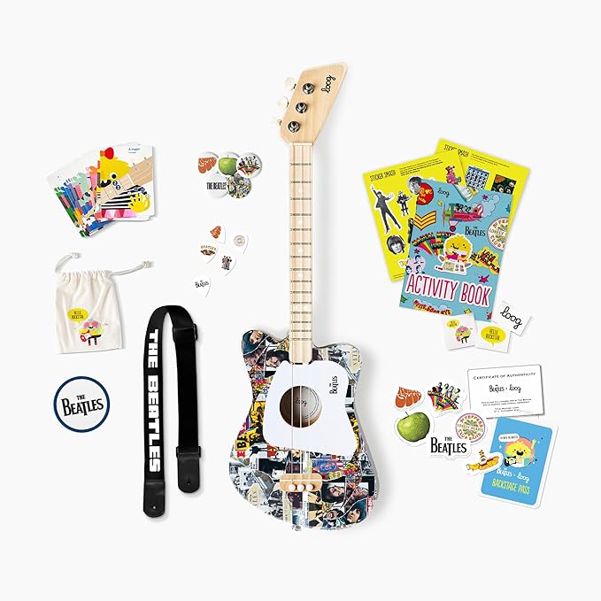 Beatles + Loog Mini Acoustic Guitar for Kids Toddler Children Ages 3+ (Anthology)-CubbioJoy