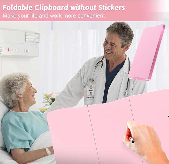 Clipboard Foldable Without Edition Cheat Sheets Aluminum 3 Layers Foldable Clipboards Pocket Size Profile Clip Clipboards Notepad for Students, Nurses,Contractor Trucker Driver-CubbioJoy