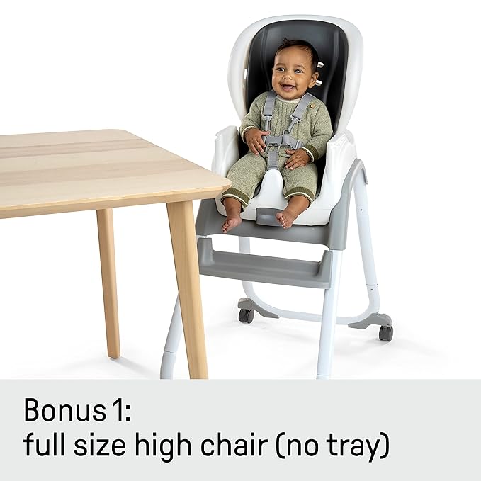 Ingenuity SmartClean Trio Elite 3-in-1 Convertible Baby High Chair, Toddler Chair, and Dining Booster Seat, For Ages 6 Months and Up, Unisex - Slate-CubbioJoy