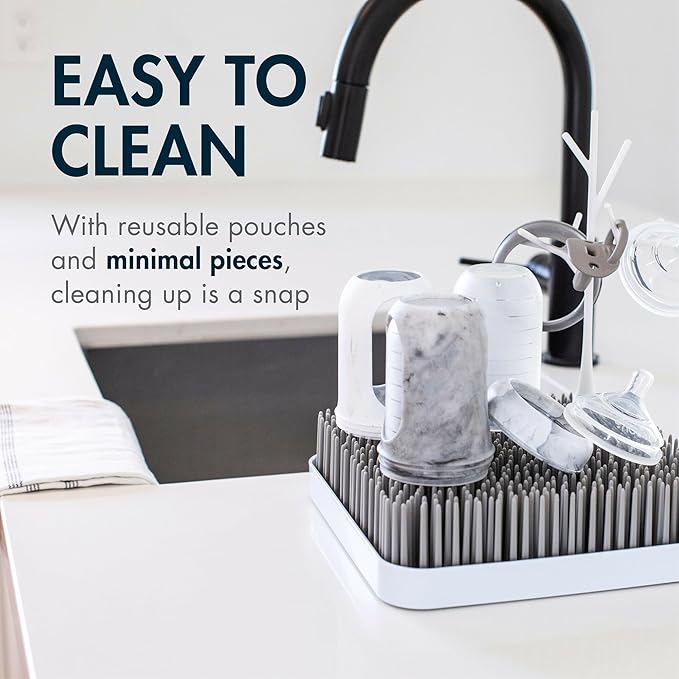 Boon Nursh Reusable Silicone Pouch Baby Bottles - Medium Flow Nipple - Silicone Baby Bottle Pouch and Nipple - Baby Feeding Essentials - Tie Dye - 3-6 Months - 3 Count - 8 Ounce-CubbioJoy