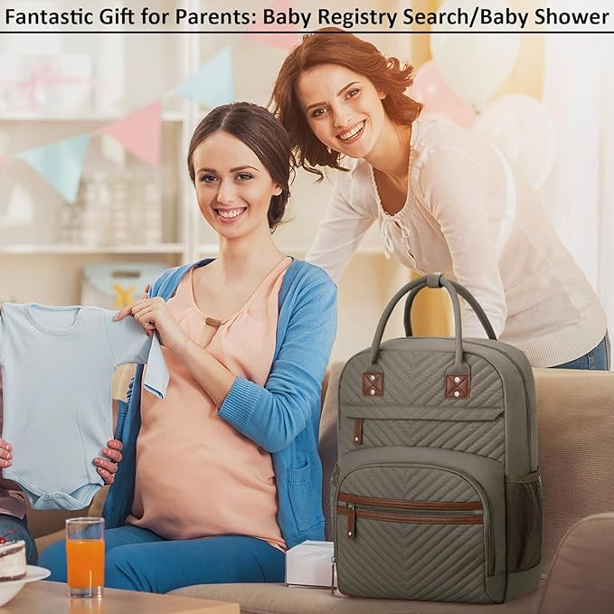 Diaper Bag Backpack Tote for Women Large Capacity, Baby Bag with Insulated Pockets Multifunctional Diaper Bags For Baby Girl Boy Waterproof Baby Bags For Boys Girls Maternity Bag khaki Brown-CubbioJoy