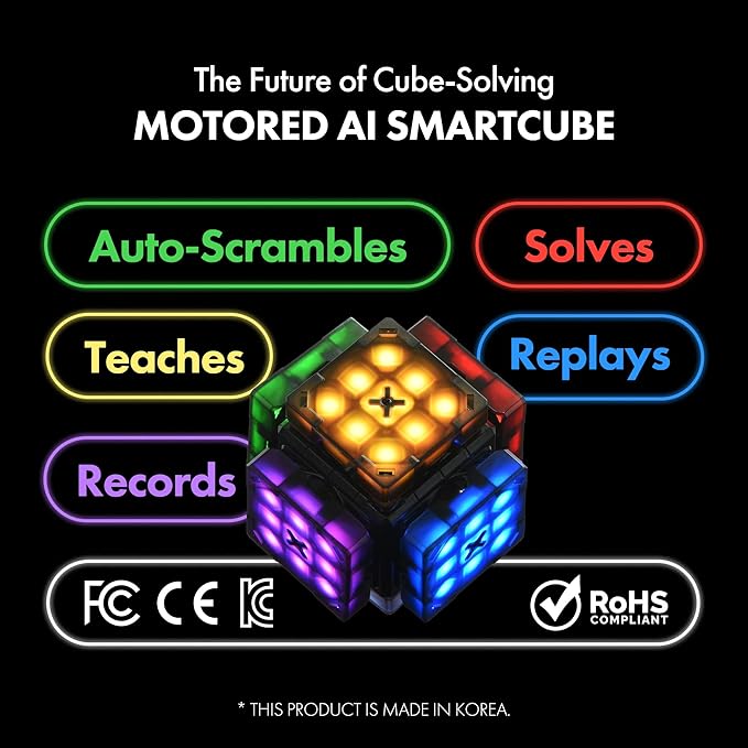 Connect | AI Robot Cube & Smart Cube, Self Scrambling STEM Cube with 10 Puzzle Types | Self Solving Speed Cube, Plays Music | Great X-Mars Experience for Kids, Teens & Adults.-CubbioJoy