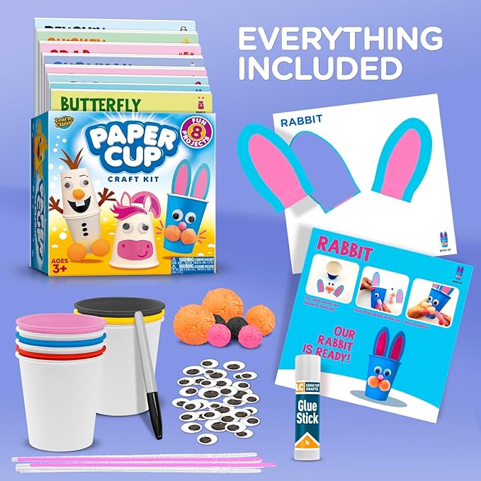 Arts and Crafts Kit for Kids Ages 3, 4, 5, 6 – Create 8 Cute Animal Projects – Gift Set for Girls & Boys-CubbioJoy