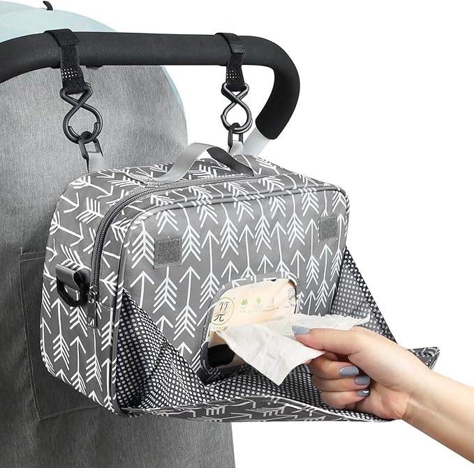 Accmor Stroller Organizer, Universal Stroller Organizer with Insulated Cup Holder Pocket, Dual Purpose Large Capacity Stroller Bag Caddy, Stroller Accessories Fits for Uppababy, Doona, Nuna Strollers-CubbioJoy