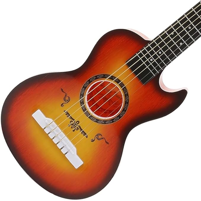 23" Acoustic Guitar, Kids 6 String Toy Guitar - Realistic Steel Strings - Beginner Practice First Musical Instrument for Children, Toddlers (Cherry Sunburst)-CubbioJoy