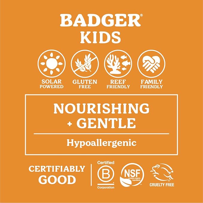 Badger Kids Mineral Sunscreen Combo, SPF 40 Cream + SPF 35 Kids Face Stick, Organic Sunscreens w/Mineral Zinc Oxide, Water Resistant, Reef Safe Broad Spectrum, Tangerine & Vanilla Scent, 2-Count-CubbioJoy