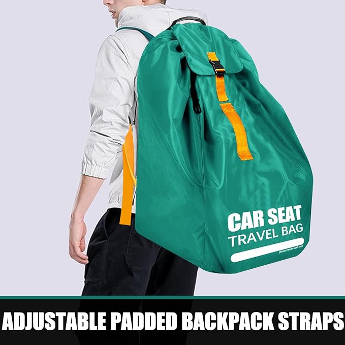 Car Seat Travel Bag for Airplane, Large Car Seat Bags for Air Travel with Comfort Padded Straps, Gate Check Storage Bag/Backpack for Carseat Airport, Carseat Cover Travel - Baby Travel Essential-CubbioJoy