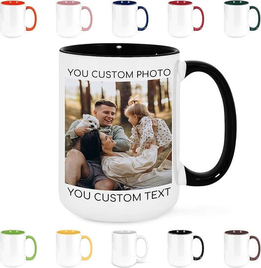 Custom Photo Mug Personalized Coffee Mugs with Photo Text Name Customized Cup Unique Gifts for Men Women Friend Family Wedding Christmas-CubbioJoy