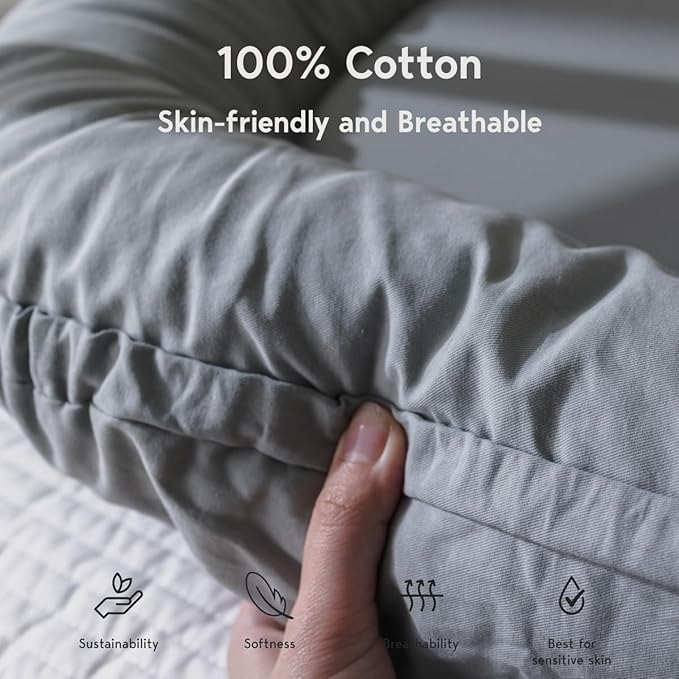 Infant Lounger, Baby Nest Cover for Baby Girls & Boys, Newborn Essentials for Baby 0-12 Months, 100% Cotton Breathable, Co Sleeper Portable Travel Bed (SlateGray, Cotton)-CubbioJoy