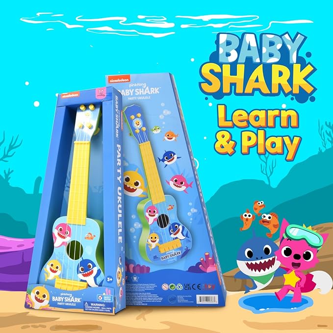 Baby Shark Kids Ukulele Musical Toys for Toddlers Party Guitar Ukulele Gift Play Instrument for Kids Boys Girls My First Musical Toy for Children-CubbioJoy