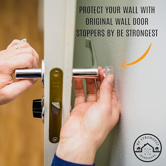 Door Stoppers Wall Protector [16 Pack] Wall Door Stop Small Size | Rubber Door Bumpers Small Size | Self Adhesive Door Stopper | Shower Door Bumpers | Clear Stick on Headboard Stoppers Rubber Bumpers-CubbioJoy