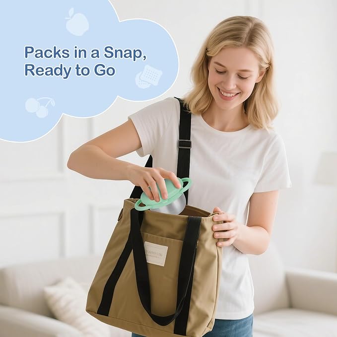 2 Pack Snack Cups for Toddlers Spill Proof - Detachable Stainless Steel Toddler Snack Cups with Silicone Lids & Handles - Dishwasher Safe Baby Snack Containers for Mess-Free Snacking (Blue and Green)-CubbioJoy