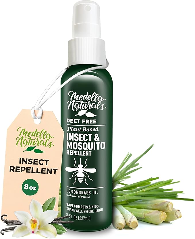 Deet-Free Insect & Mosquito Repellent 8oz – Nice Smelling Insect Repellent with Lemongrass Oil Safe for Pets and Kids – Bug Spray Against Mosquitoes, Gnats, Black Flies, No-See-ums, and Other Insect-CubbioJoy