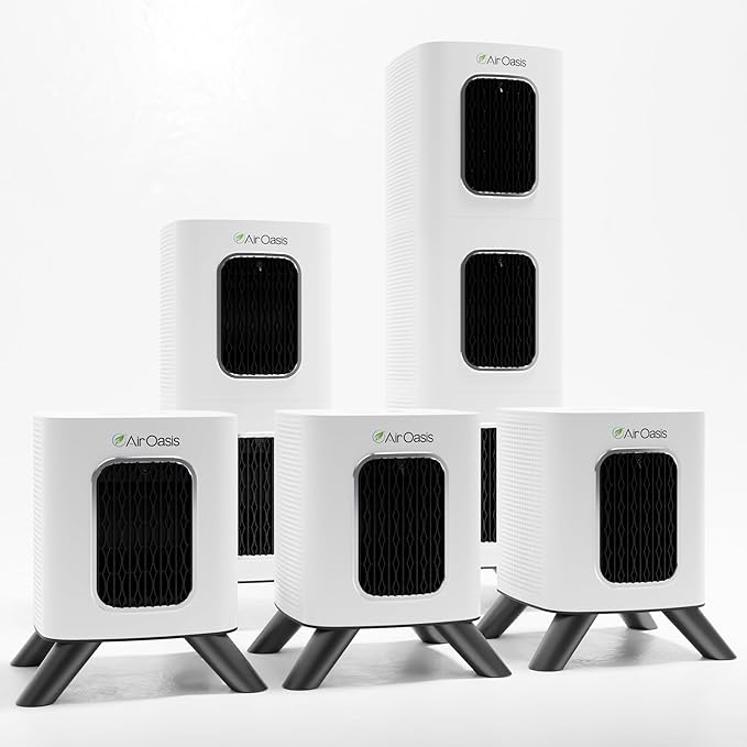 Air Oasis iAdapt 2.0 H13 HEPA Filter Air Purifier | Whole Home Healthy Air Bundle | 5 Air Purifiers, 3x Small, 1x Medium & 1x Large Air Purifier-CubbioJoy
