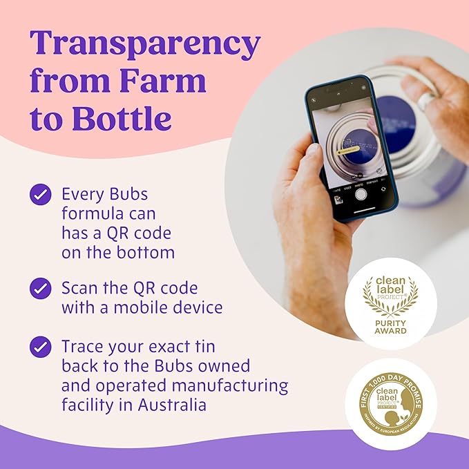 Bubs Whole Goat Milk Formula with Iron, Goat Milk-Based Powder, for Infants 0-12 Months, Made with Non-GMO Goat Milk, 20 oz-CubbioJoy