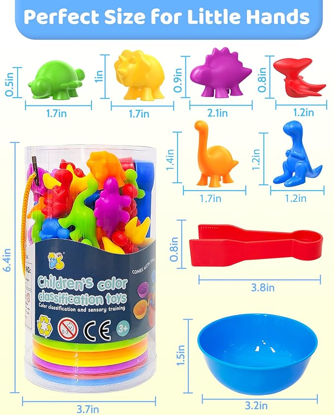Counting Dinosaurs Montessori Toys for 3 4 5 Years Old Boys Girls, Preschool Learning Activities Kindergarten Educational Sensory Toys Gifts for Kids Toddlers Ages 3-5, 4-8-CubbioJoy