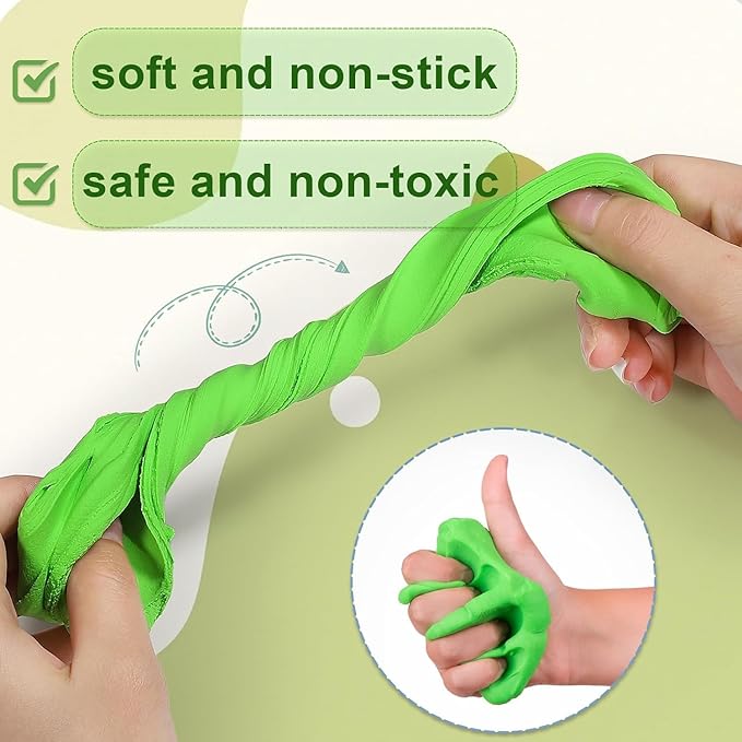 Air Dry Clay for Kids, 60 Colors Molding Magic Clay, Safe & Non-Toxic, DIY Model Arts & Crafts Kit with Sculpting Tools, Birthday&Christmas Gift for Age 3-12 Years Old Girls & Boys Kids-CubbioJoy