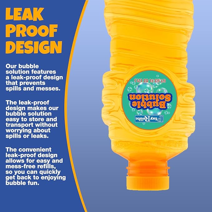 Bubble Solution | Bubbles Refill Solution 68 Oz. | Ready to Use Solution for Bubble Machines, Wands, Guns, & Other Bubble Blower Toys for Toddlers & Kids | Easy Grip Bulk Bottle-CubbioJoy