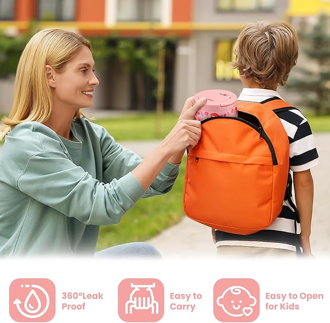 14oz Insulated Vacuum Food Jar with Buckle Lid,Soup Thermo for Hot Food Kids,Wide Mouth Leakproof Stainless Steel Lunch Container with Spoon-Mermaid-CubbioJoy