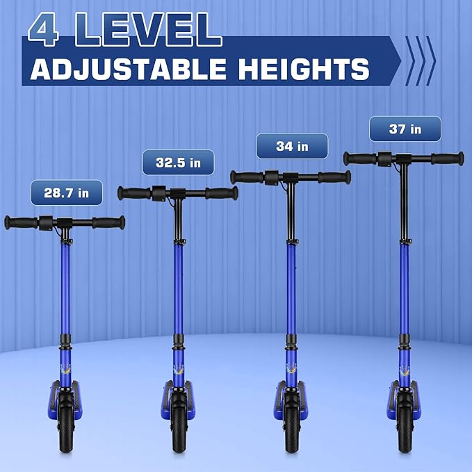 Caroma Electric Scooter for Kids Ages 6-12,150W/180WMotor,10 MPH Max Speed & 7 Miles,Colorful Lights,Adjustable Height & Speed,LED Display,Foldable Kids Electric Scooter 132 Lbs Max Load,Idea Gift-CubbioJoy