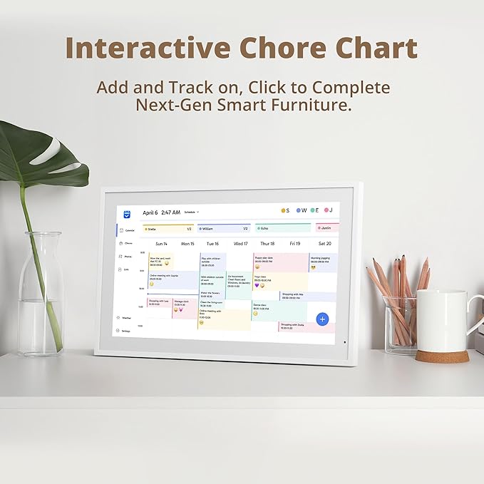 Dragon Touch 21.5" Digital Calendar Chore Chart – 1080P Full HD Interactive Touchscreen, Smart Family Planner, Hearth Display Digital Calendar Wall & Desk Mountable for Seamless Scheduling-CubbioJoy
