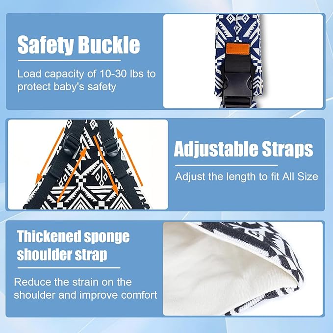 Baby Sling Carrier 2025 Baby Carrier Newborn to Toddler Sling Lightweight Baby Carrier Sling with Adjustable Straps Toddler Carrier Baby Wrap Sling for 10-30 lbs(Black)-CubbioJoy
