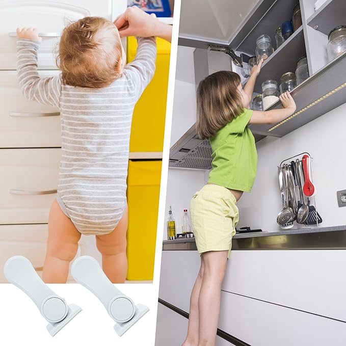 Child Proof Door Lever Lock(6 Pack) - Baby Proofing Door Handle Lock, 3M Adhesive & No DrillingNeed, Minimalist Design, Child Safety Door Handle Locks-CubbioJoy