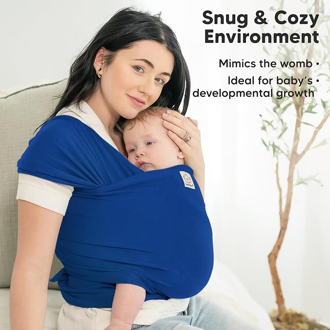 KeaBabies Baby Wrap Carrier - All in 1 Original Baby Carrier Newborn to Toddler Sling, Easy to Wear, Hands Free Bonding, Lightweight, Breathable Infant Wraps (Cobalt Blue)-CubbioJoy