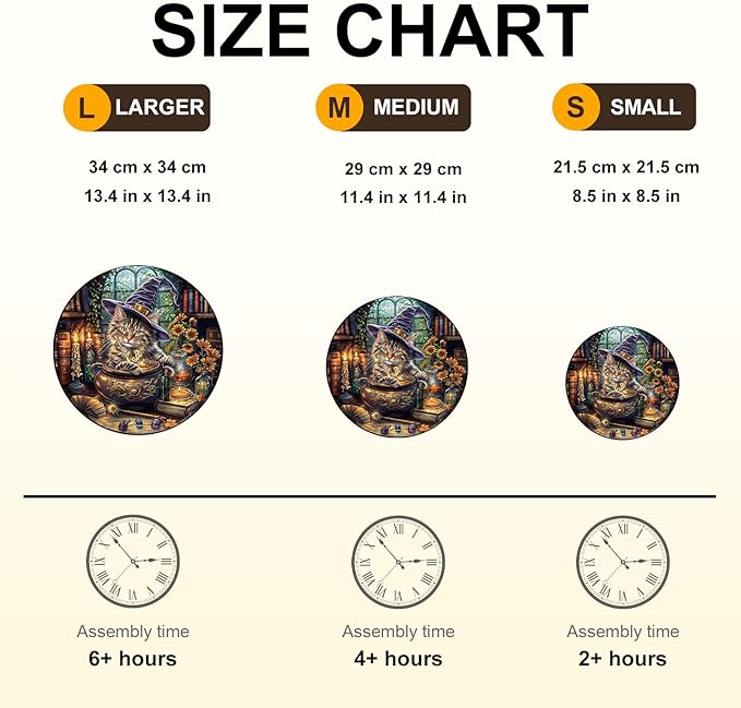 KAAYEE Wooden Puzzles for Adults, 3D Visual Effect Magic Feline Cat Wooden Jigsaw Puzzle Unique Shape Wood Puzzle Adult, 3D Effect Flat Puzzle Birthday Family Game (L-13.4 * 13.4 in-280pcs)-CubbioJoy